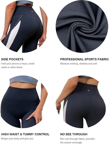 Workout Gym Leggings Yoga Pants for Women High Waisted Tummy Control Non See through Running